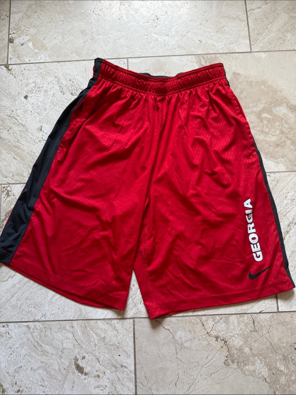 Nike Red and Black Georgia Men's Athletic Shorts
